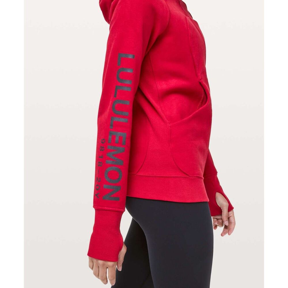 Lululemon 20th Anniversary Special Edition 20Y Scuba Full Zip Hoodie Red Size 6 - Picture 8 of 8